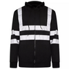 Hi Vis Zip Up Hoodie - Black