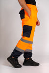 Orange Navy Hi-Vis Contrast Joggers 